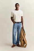 CREAMED WHITE, INTERLOCK SS TSHIRT BY GANT AU.
