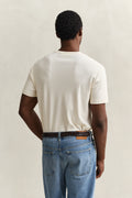 CREAMED WHITE, INTERLOCK SS TSHIRT, BACK-VIEW BY GANT AU.