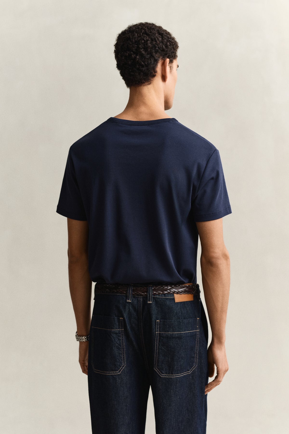 EVENING BLUE, INTERLOCK SS TSHIRT, BACK-VIEW BY GANT AU.