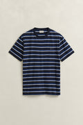 EVENING BLUE, MULTISTRIPE SS TSHIRT, FLAT-LAY BY GANT AU.