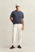 EVENING BLUE, MULTISTRIPE SS TSHIRT BY GANT AU.