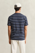EVENING BLUE, MULTISTRIPE SS TSHIRT, BACK-VIEW BY GANT AU.