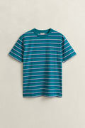 AQUA BLUE, MULTISTRIPE SS TSHIRT BY GANT AU.