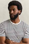 EGGSHELL, PIMA STRIPE SS TSHIRT, CLOSE-UP BY GANT AU.