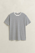 EGGSHELL, PIMA STRIPE SS TSHIRT, FLAT-LAY BY GANT AU.