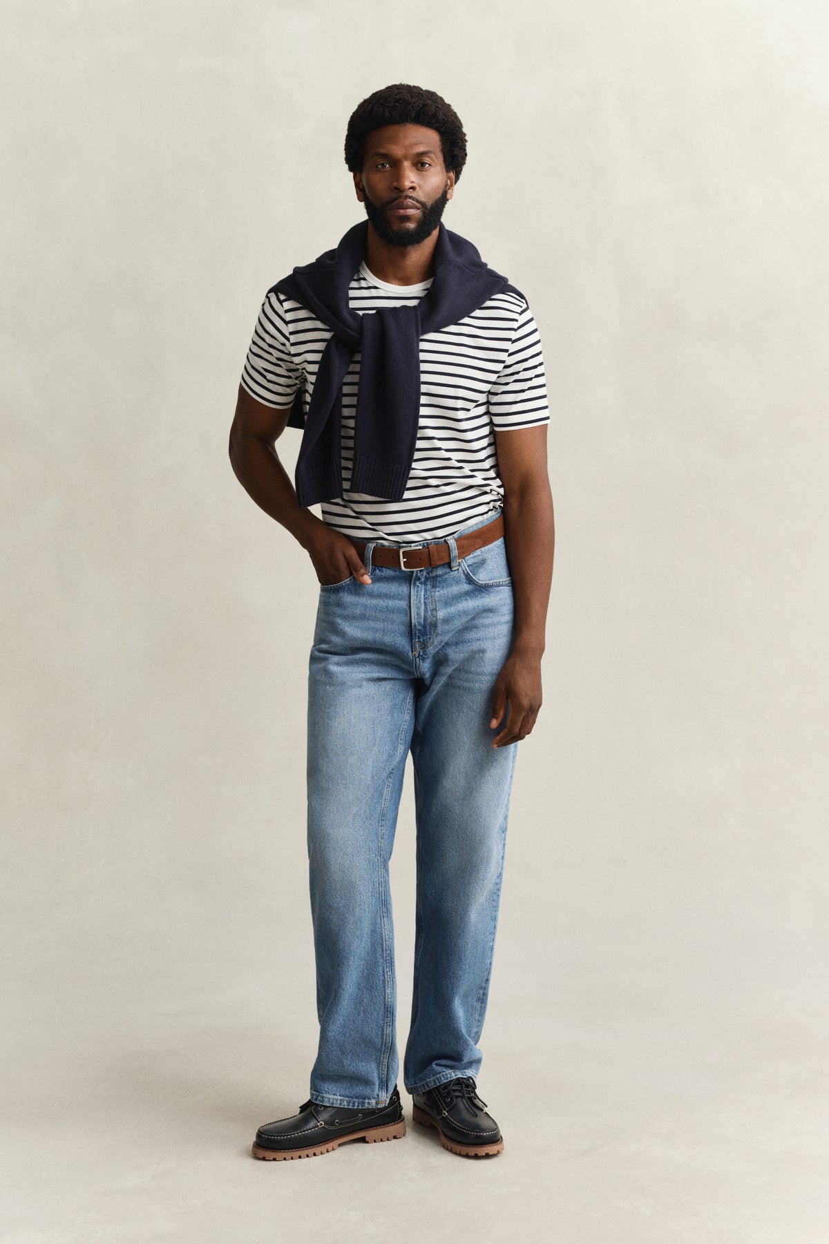 EGGSHELL, PIMA STRIPE SS TSHIRT BY GANT AU.