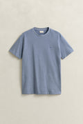 VINTAGE BLUE, 2 TONE PIQUE SS TSHIRT, FLAT-LAY BY GANT AU.