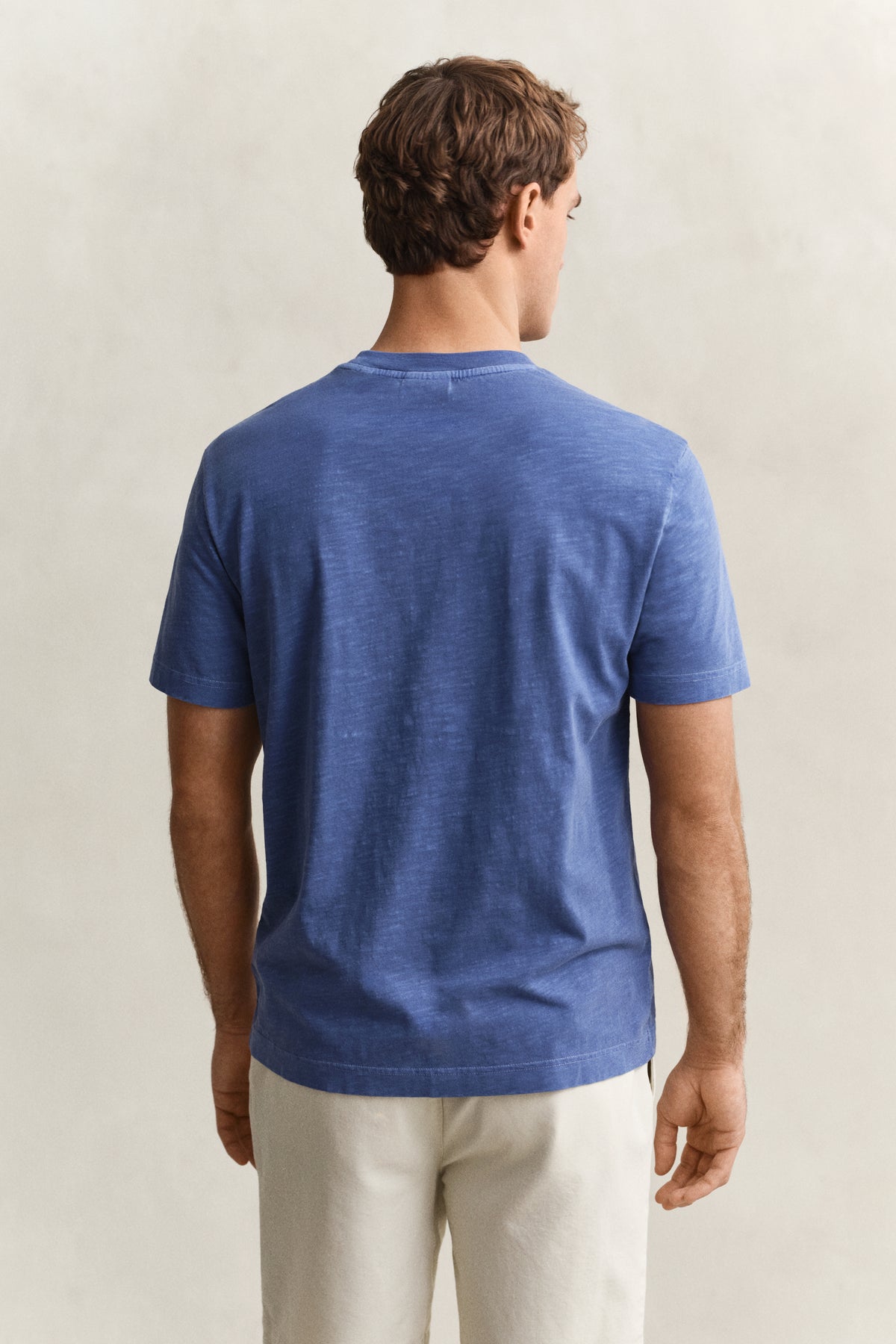 VINTAGE BLUE, WASHED SLUB SS TSHIRT, BACK-VIEW BY GANT AU.