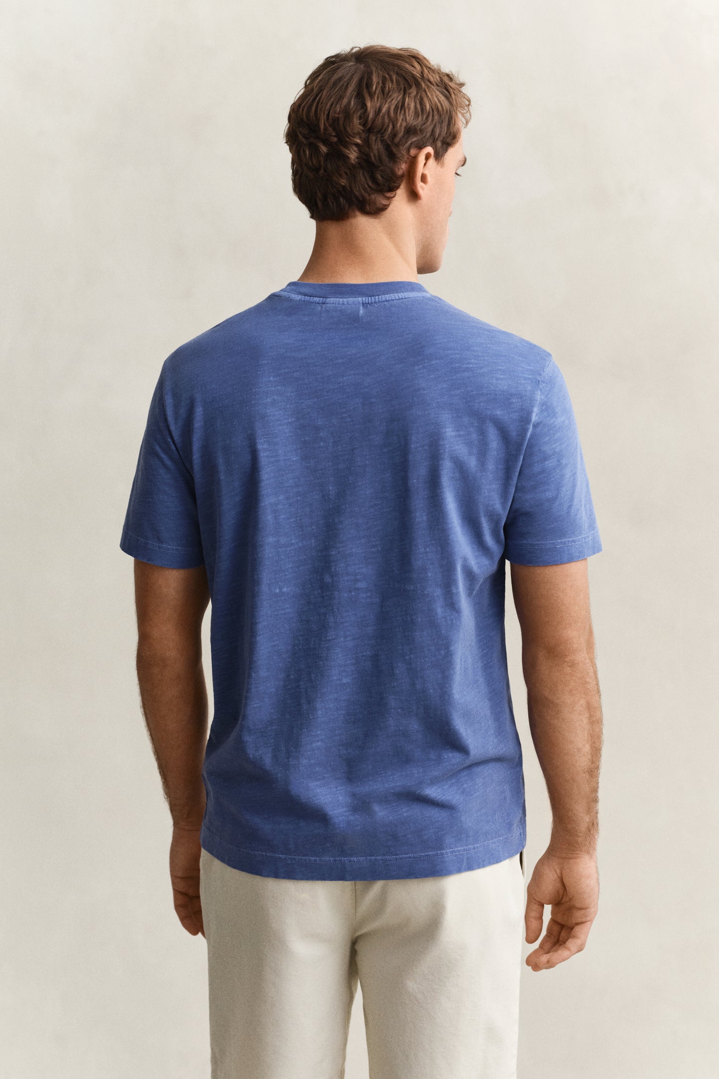 VINTAGE BLUE, WASHED SLUB SS TSHIRT, BACK-VIEW BY GANT AU.