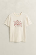 CREAM, EMBROIDERED SS TSHIRT, FLAT-LAY BY GANT AU.