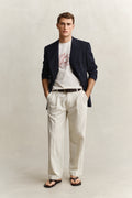 CREAM, EMBROIDERED SS TSHIRT BY GANT AU.
