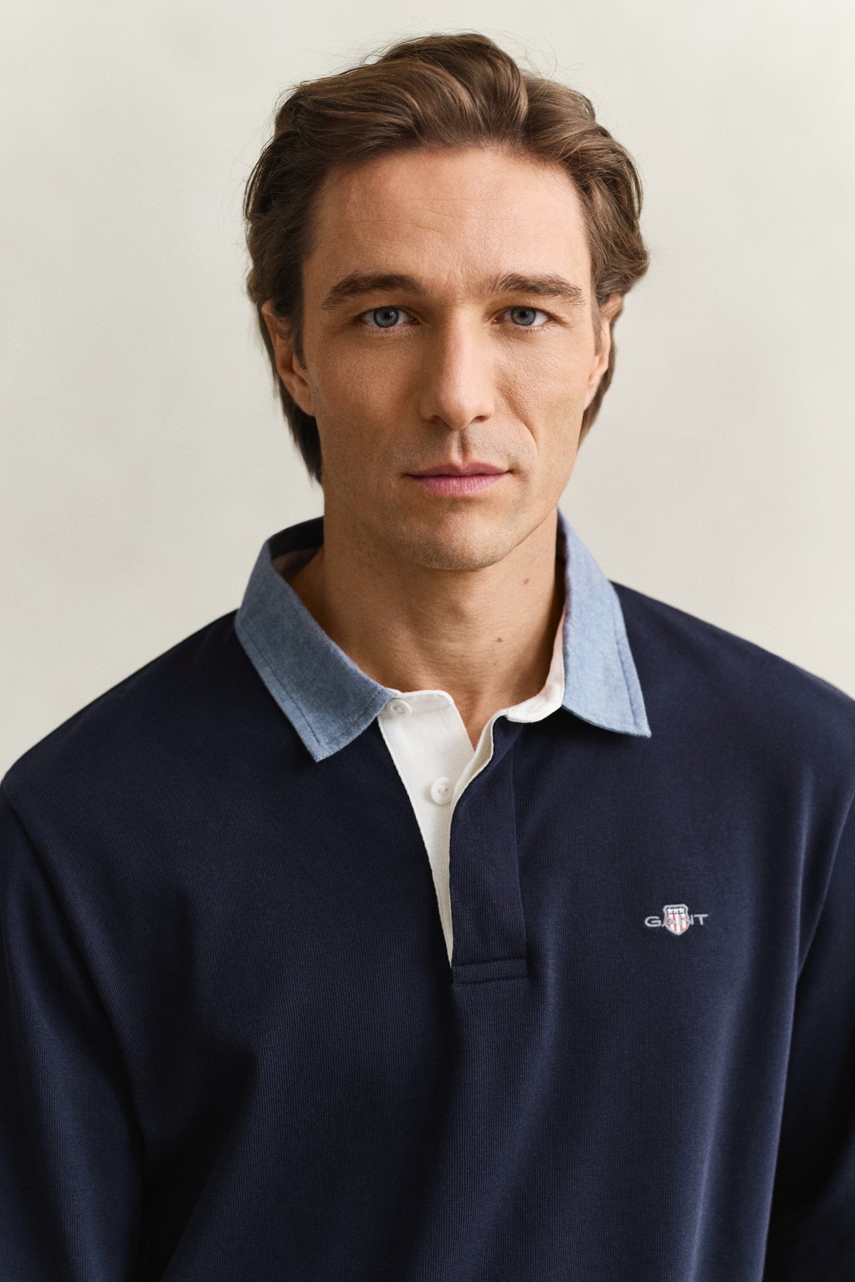 EVENING BLUE, REG CHAMBRAY HEAVY RUGGER, CLOSE-UP BY GANT AU.