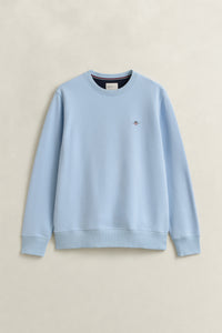 FRESH BLUE, REG SHIELD C-NECK SWEAT, FLAT-LAY BY GANT AU.
