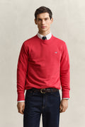 ROSE RED, REG SHIELD C-NECK SWEAT, FRONT-VIEW BY GANT AU.