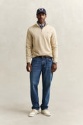 OAT BEIGE, REG SHIELD HALF ZIP SWEAT BY GANT AU.