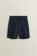 EVENING BLUE, REG SHIELD SWEAT SHORTS, FRONT-VIEW BY GANT AU.