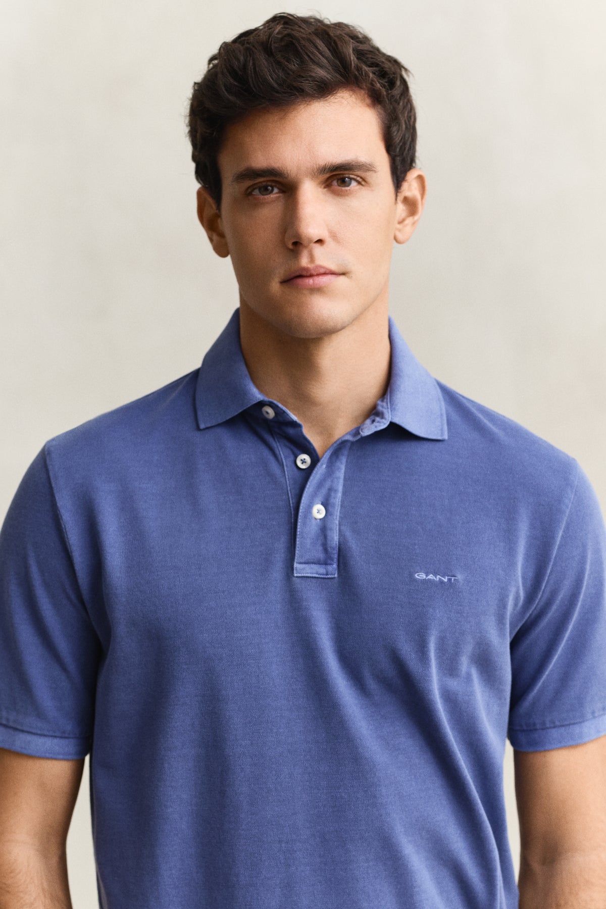 VINTAGE BLUE, SUNFADED SS POLO, CLOSE-UP BY GANT AU.