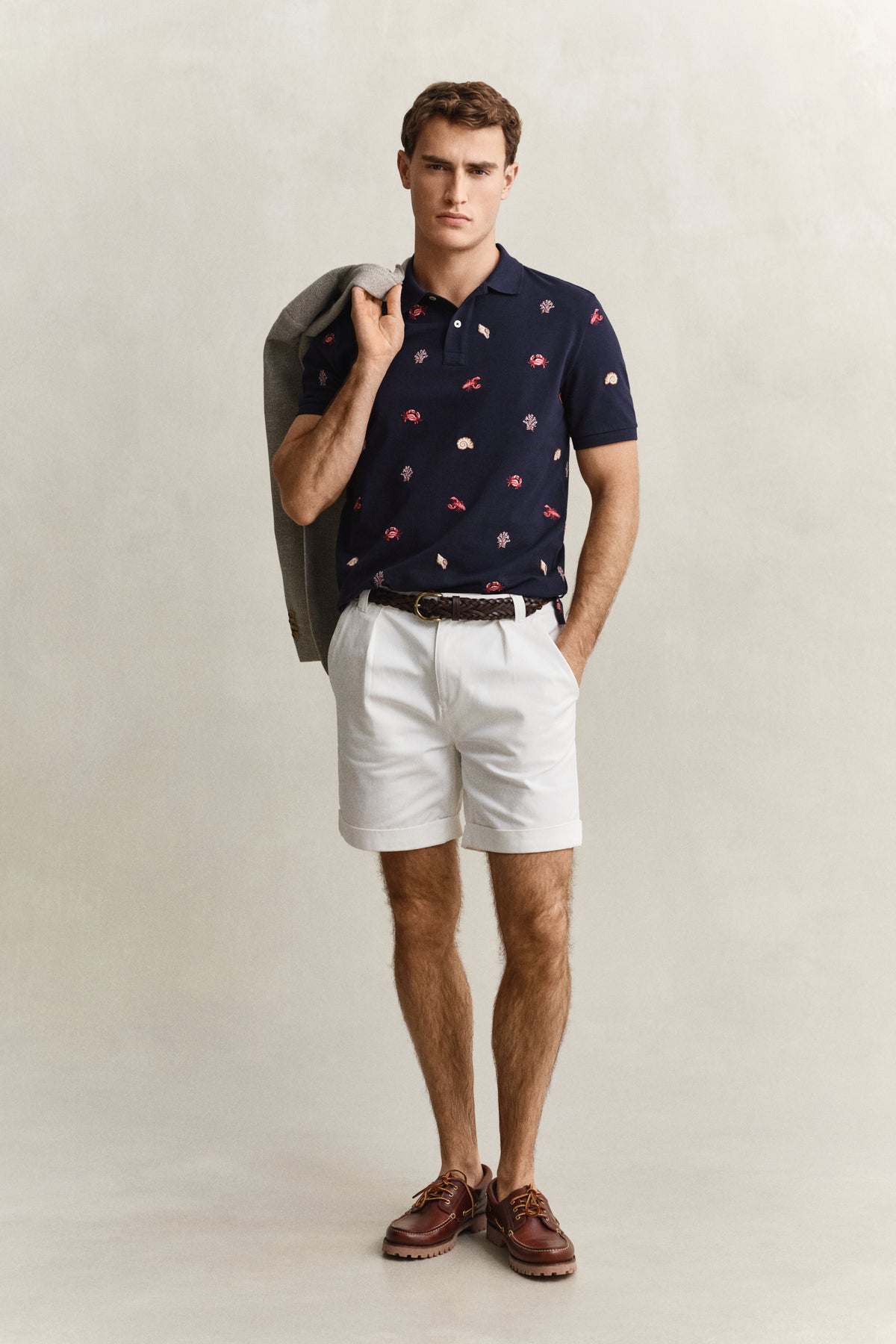 EVENING BLUE, EMBROIDERED SS POLO BY GANT AU.
