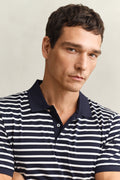 EVENING BLUE, PIMA STRIPED SS POLO, CLOSE-UP BY GANT AU.