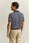 EVENING BLUE, PIMA STRIPED SS POLO, BACK-VIEW BY GANT AU.