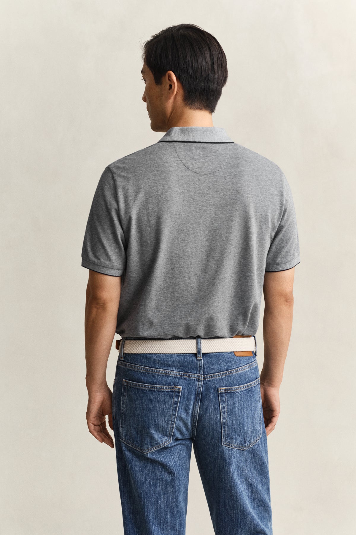 EVENING BLUE, Two-Toned Polo shirt, BACK-VIEW BY GANT AU.