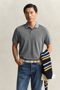 EVENING BLUE, Two-Toned Polo shirt, FRONT-VIEW BY GANT AU.