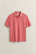 ROSE RED, 2 TONE SS POLO, FLAT-LAY BY GANT AU.