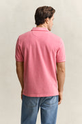 ROSE RED, 2 TONE SS POLO, BACK-VIEW BY GANT AU.
