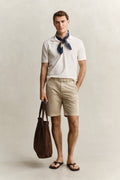 CREAM, WASHED SLUB SS POLO BY GANT AU.