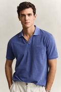 VINTAGE BLUE, WASHED SLUB SS POLO, CLOSE-UP BY GANT AU.