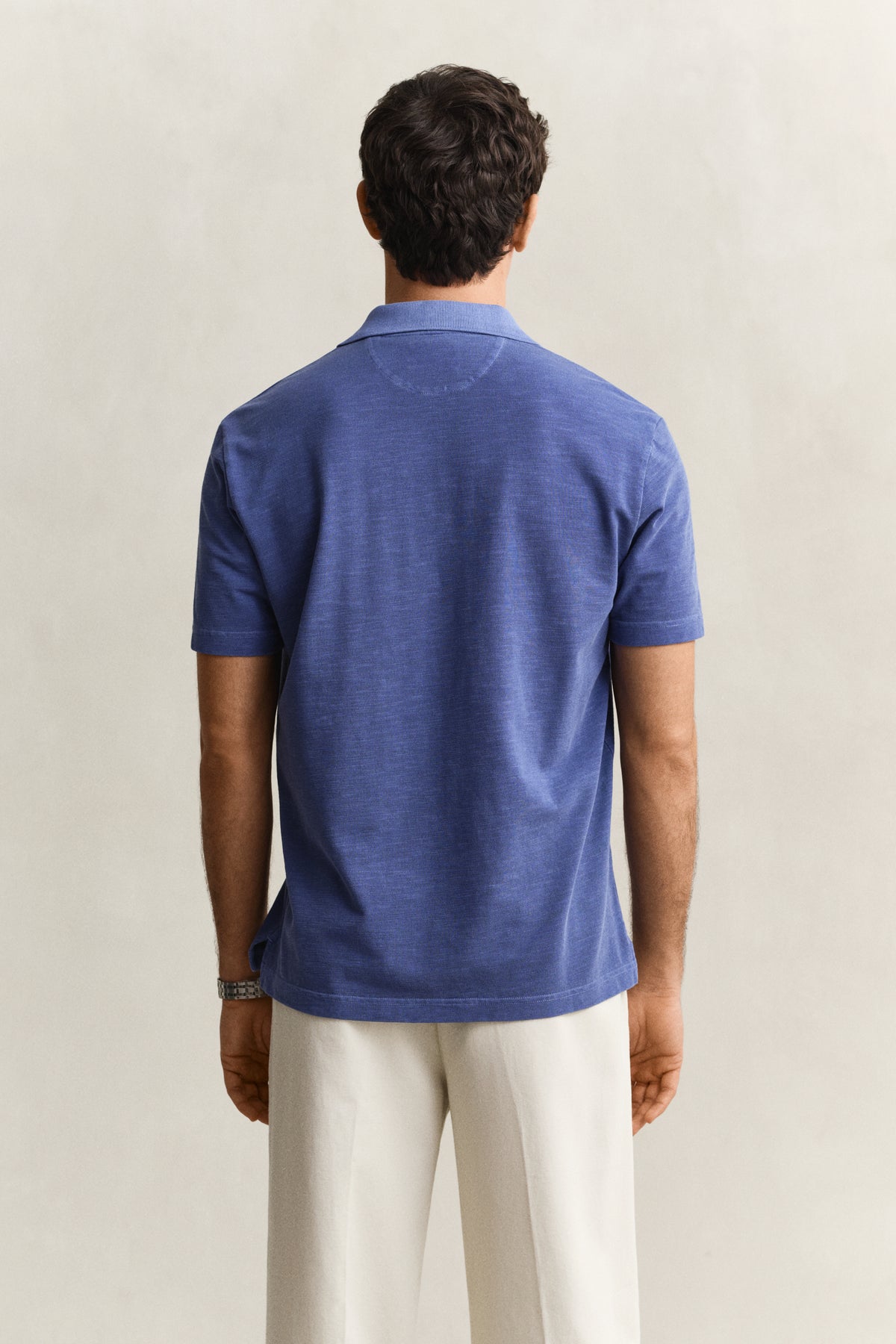 VINTAGE BLUE, WASHED SLUB SS POLO, BACK-VIEW BY GANT AU.