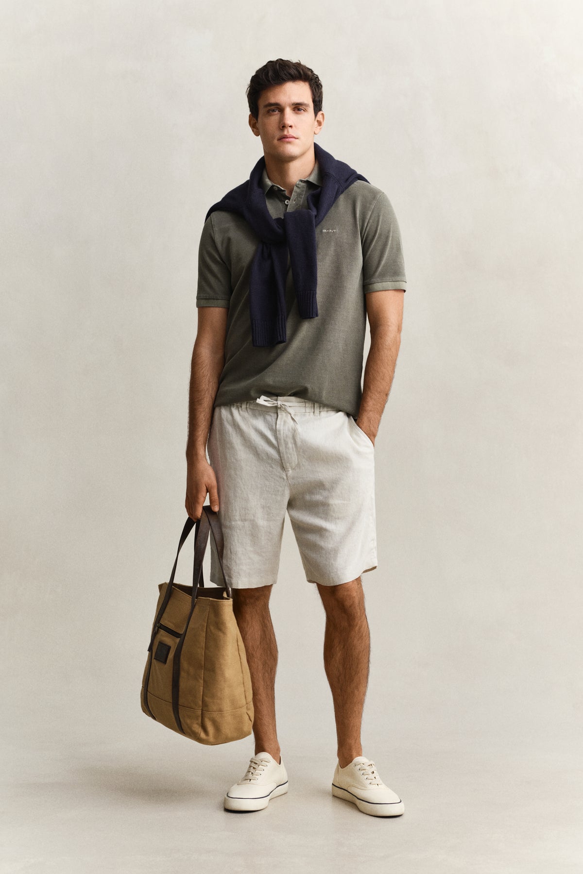 SAND, REG LINEN DS SHORTS BY GANT AU.