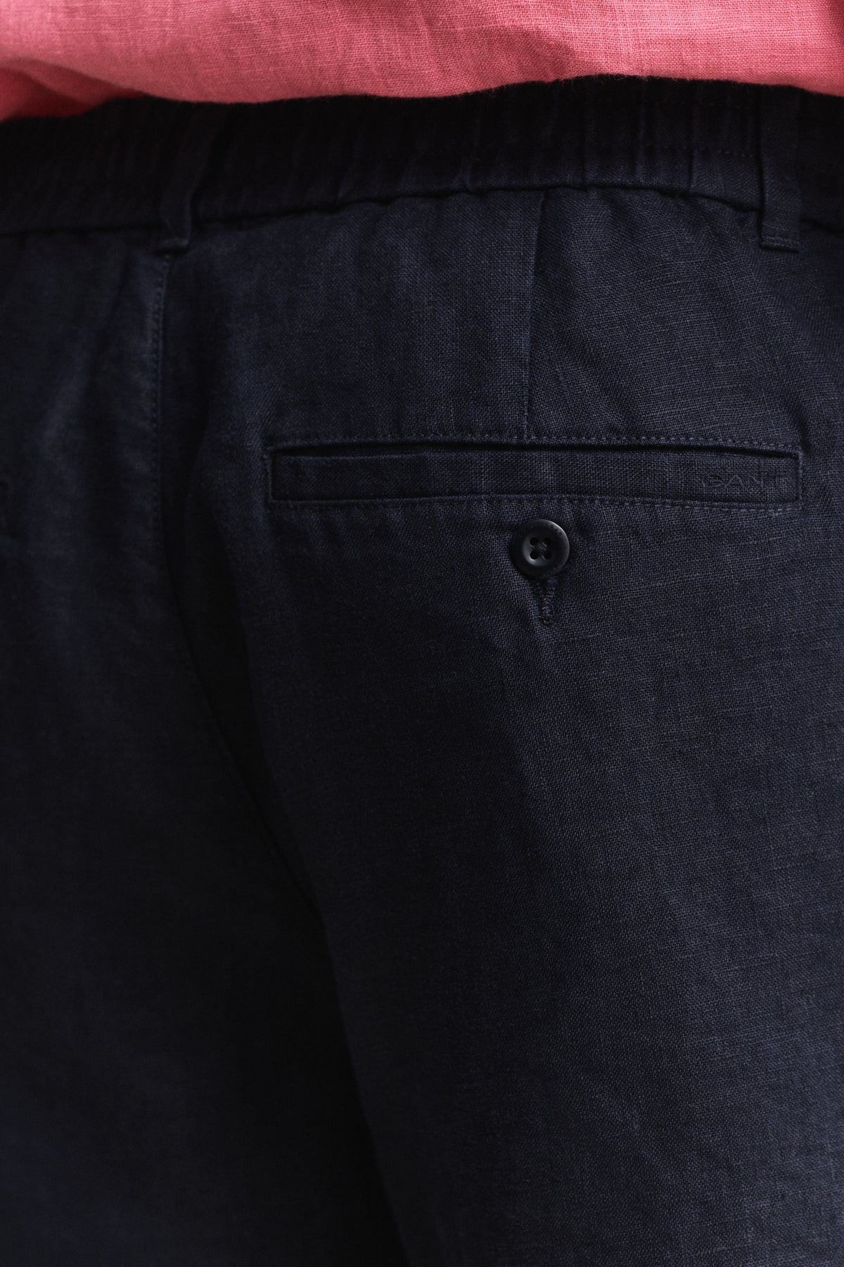 EVENING BLUE, REG LINEN DS SHORTS, CLOSE-UP BY GANT AU.