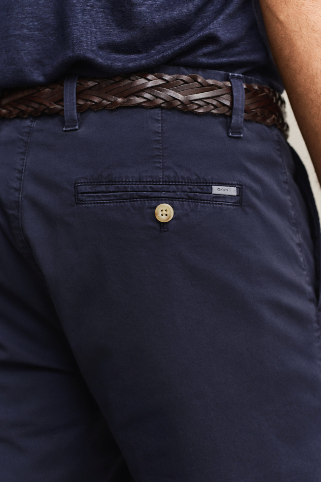 MODEL WEARING REG SUNFADED CHINO SHORTS