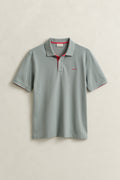 CERAMIC GREY, Contrast Polo Shirt, FLAT-LAY BY GANT AU.