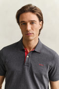 ANTRACIT MELANGE, Contrast Polo Shirt, CLOSE-UP BY GANT AU.
