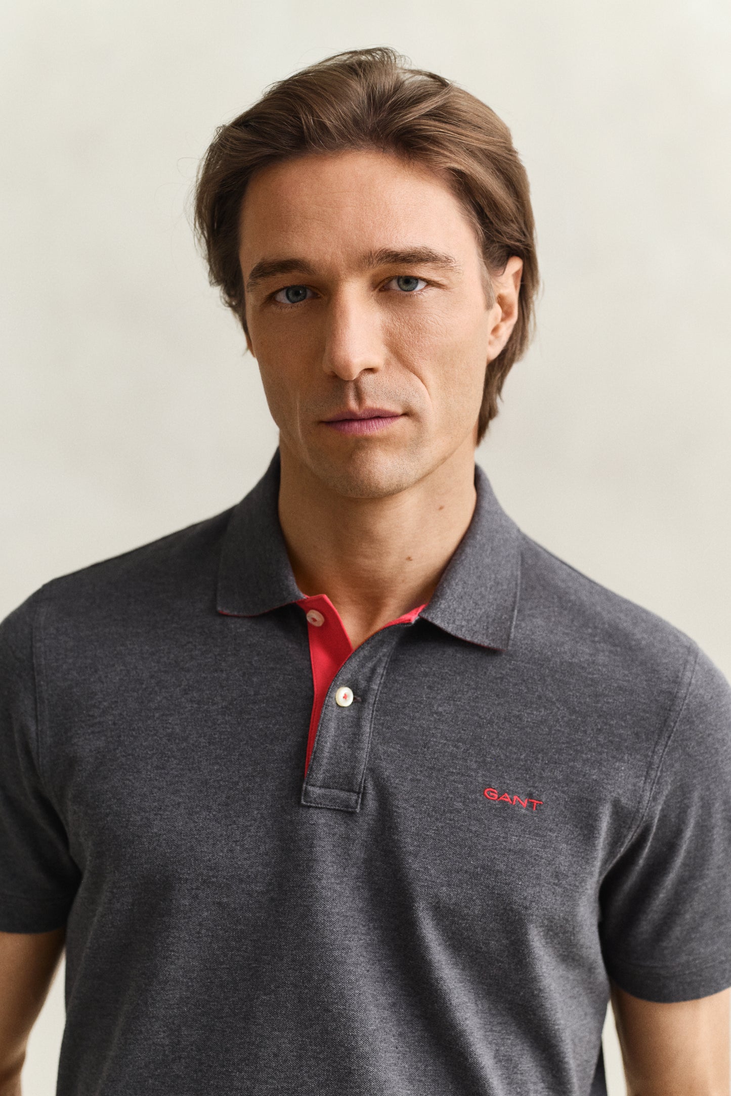 ANTRACIT MELANGE, Contrast Polo Shirt, CLOSE-UP BY GANT AU.