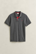 ANTRACIT MELANGE, Contrast Polo Shirt, FRONT-VIEW BY GANT AU.