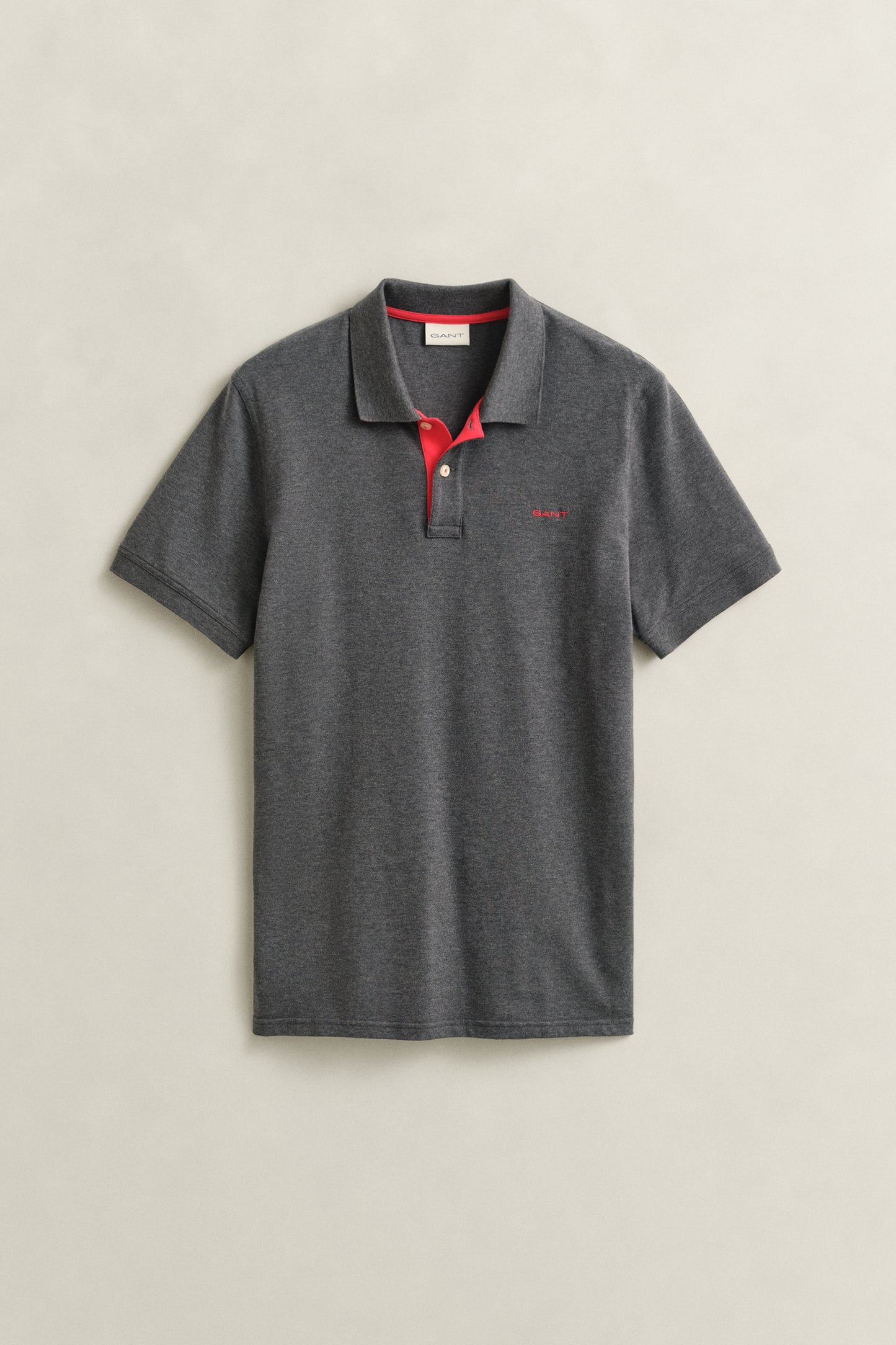 ANTRACIT MELANGE, Contrast Polo Shirt, FRONT-VIEW BY GANT AU.