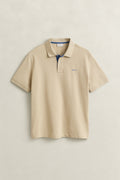 OAT BEIGE, Contrast Polo Shirt, FLAT-LAY BY GANT AU.