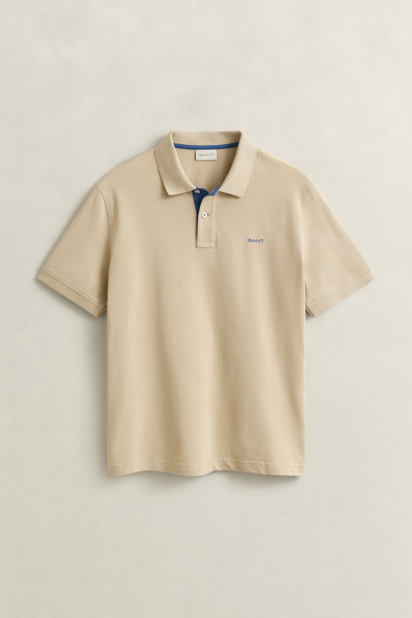 OAT BEIGE, Contrast Polo Shirt, FLAT-LAY BY GANT AU.