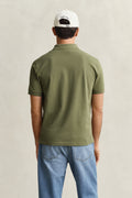 DRY HERB GREEN, Contrast Polo Shirt, BACK-VIEW BY GANT AU.