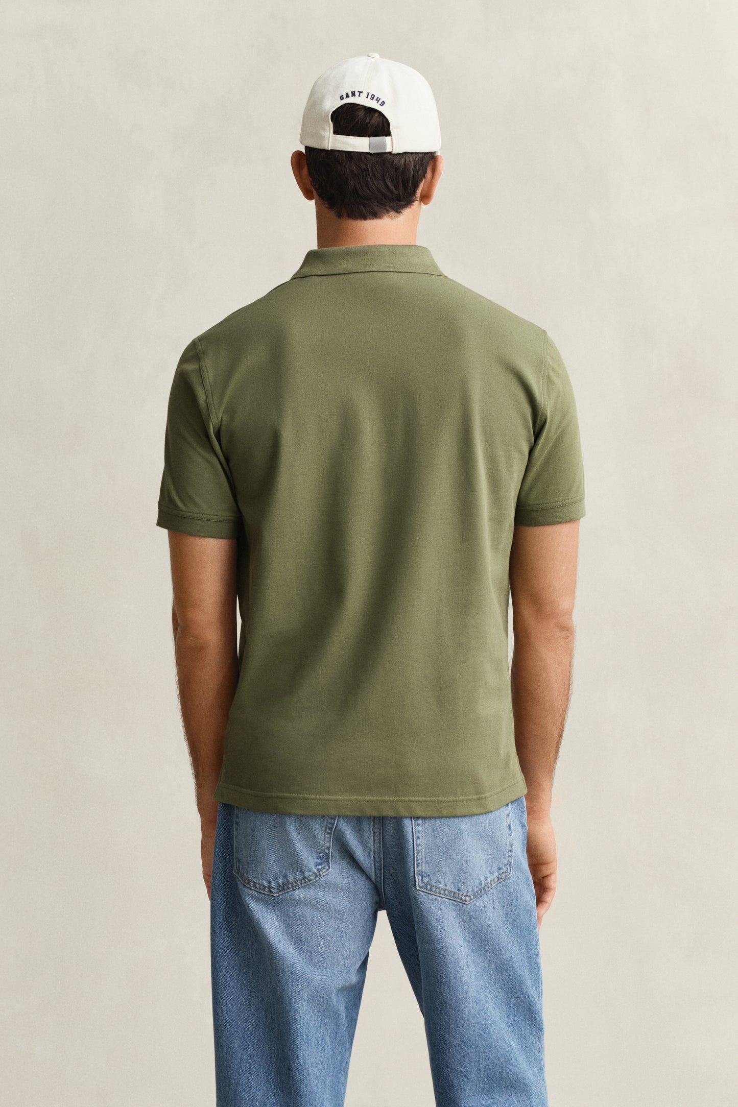 DRY HERB GREEN, Contrast Polo Shirt, BACK-VIEW BY GANT AU.