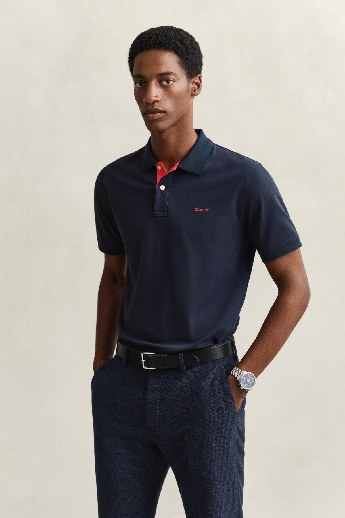 EVENING BLUE, Contrast Polo Shirt BY GANT AU.