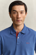 VINTAGE BLUE, Contrast Polo Shirt, CLOSE-UP BY GANT AU.