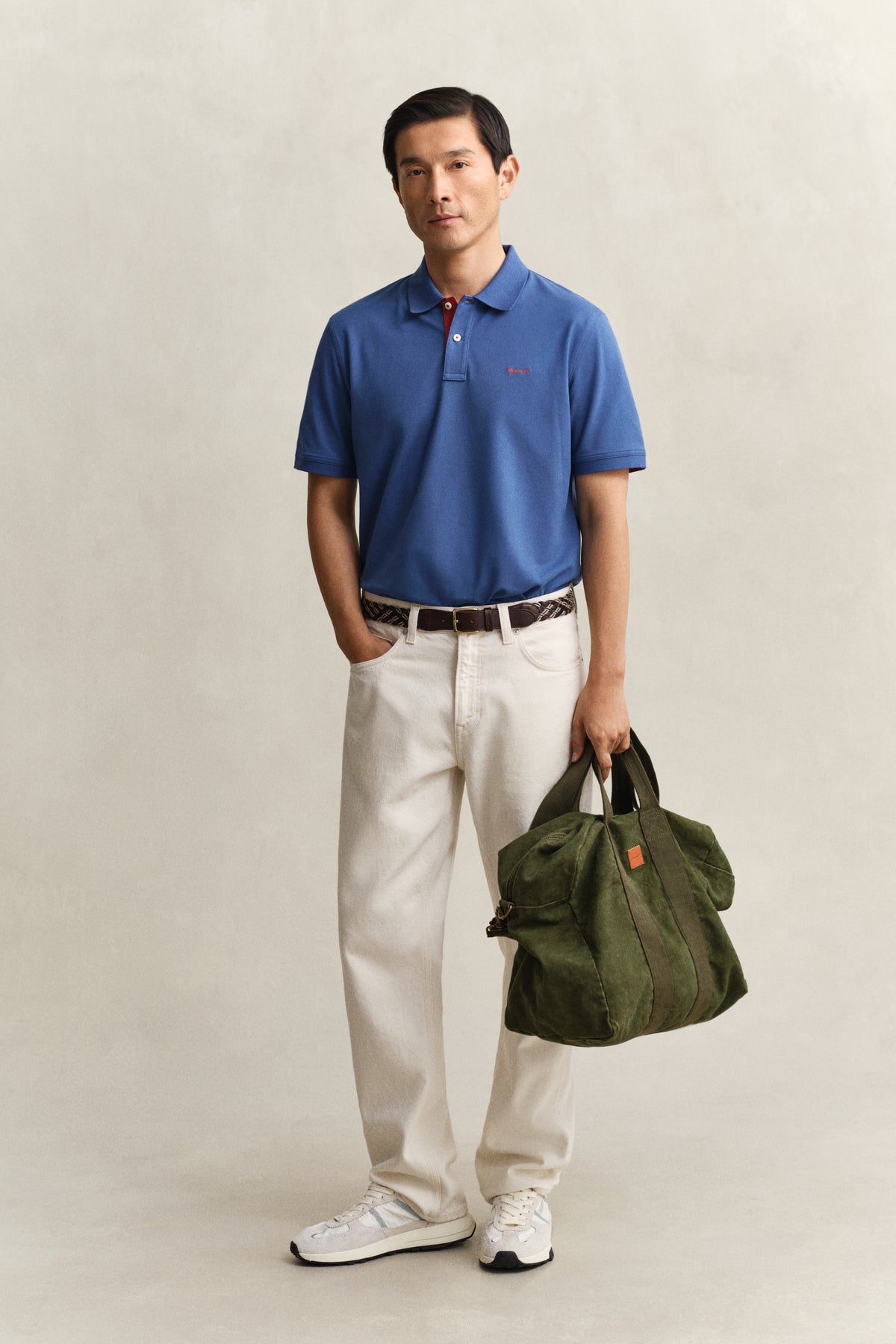 VINTAGE BLUE, Contrast Polo Shirt BY GANT AU.