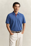 VINTAGE BLUE, Contrast Polo Shirt, FRONT-VIEW BY GANT AU.