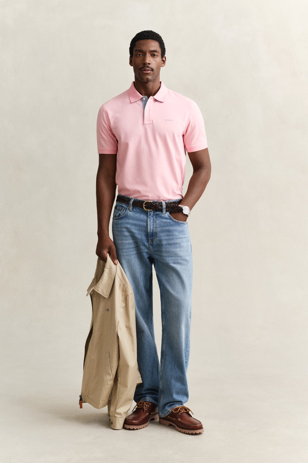 BUBBELGUM PINK, Contrast Polo Shirt BY GANT AU.