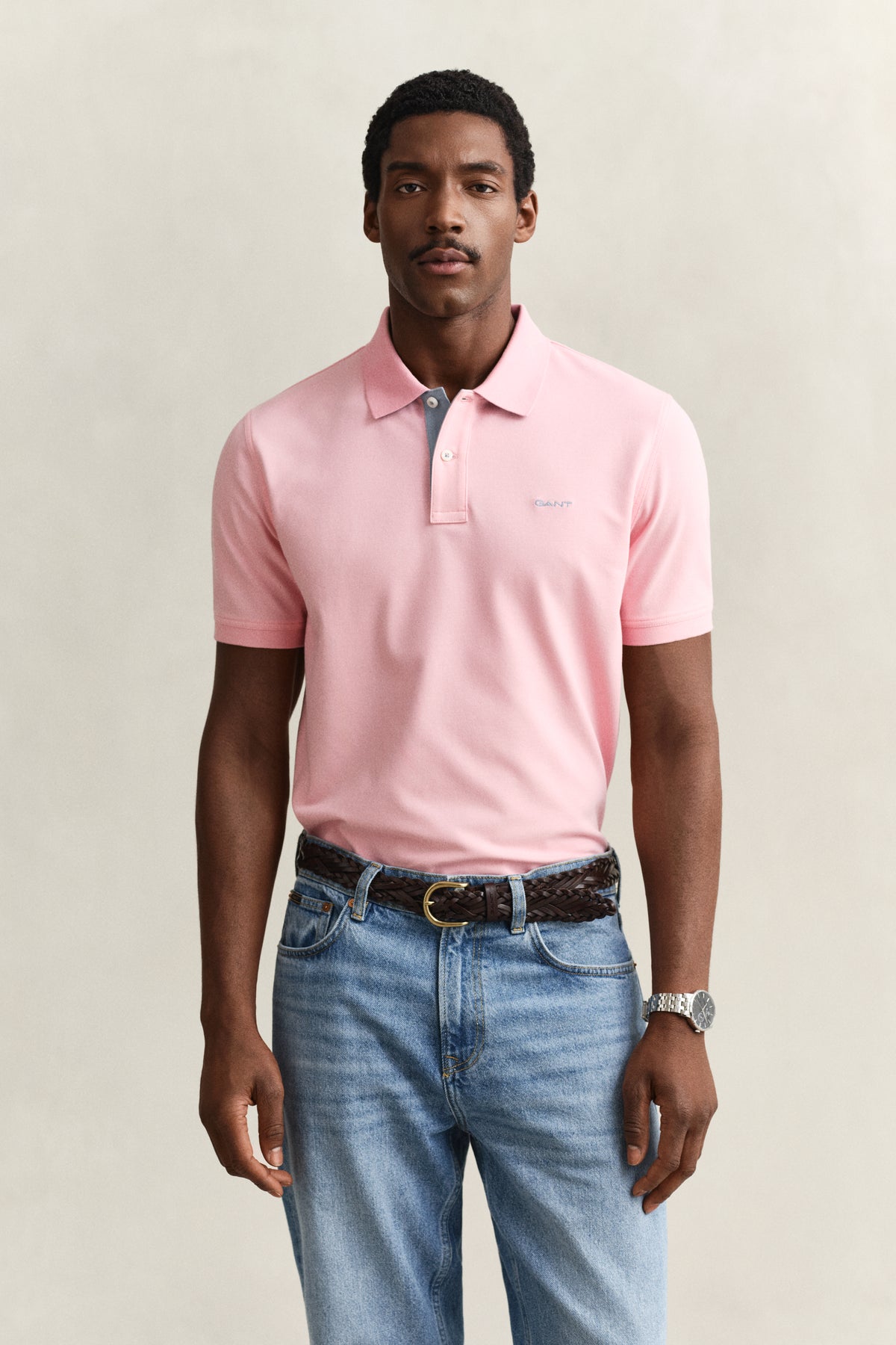 BUBBELGUM PINK, Contrast Polo Shirt, FRONT-VIEW BY GANT AU.