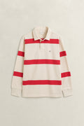 CREAMED WHITE, STRIPED RUGGER BY GANT AU.